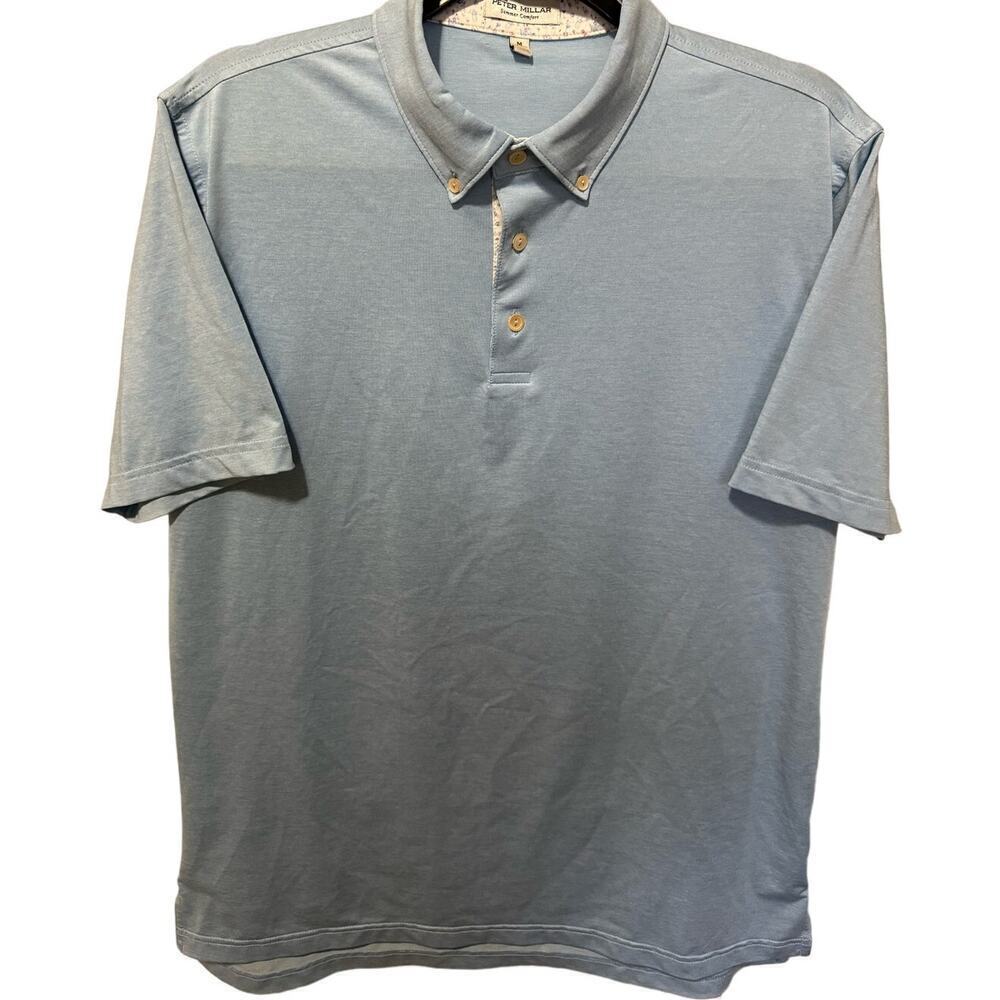 Peter Millar Summer Comfort Light Blue Polo Size Medium